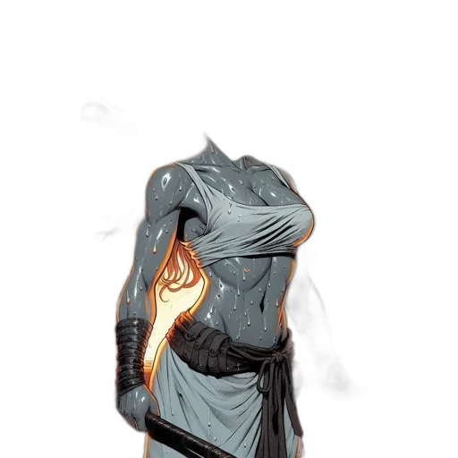 dress, dragon, jacket, mask, concept art, fantasy art, comic book art, 3d render transparent PNG cut-out