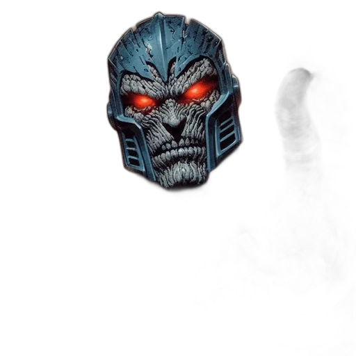 mask, face, robot, creature, concept art, comic book art, fantasy art, 3d render transparent PNG cut-out