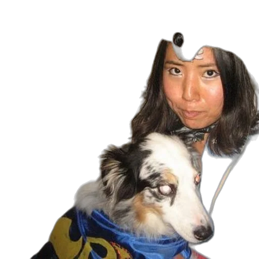 animal, staff, woman, costume, holds, dog transparent PNG cut-out