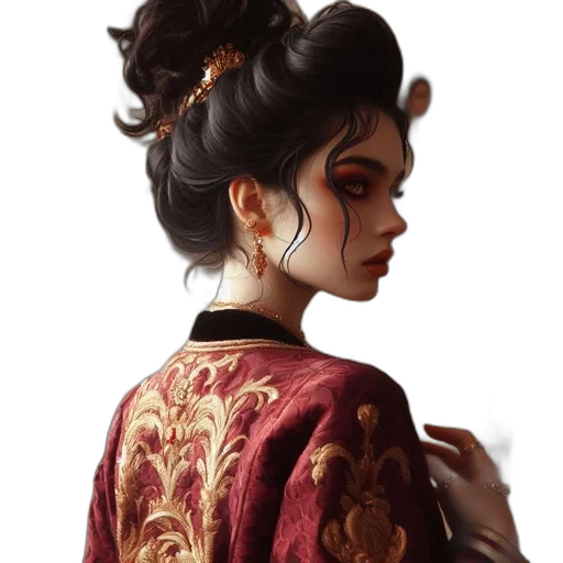 dress, dragon, crown, staff, fantasy art, concept art, photorealistic, oil painting transparent PNG cut-out