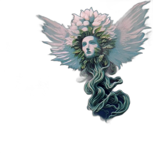crown, creature, staff, flower, fantasy art, concept art, pixel art, 3d render transparent PNG cut-out