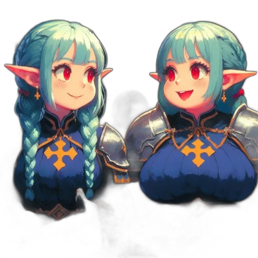mask, concept art, fantasy art, pixel art, 3d render, blue, two, animated transparent PNG cut-out