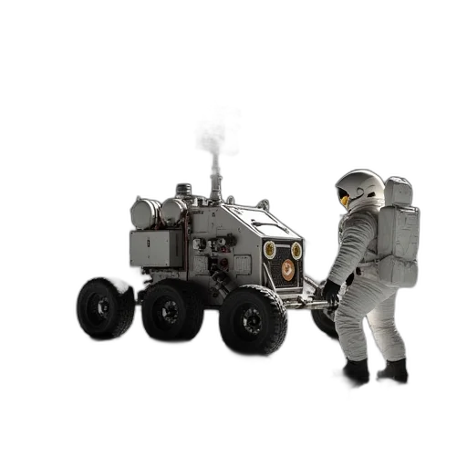 robot, car, concept art, 3d render transparent PNG cut-out