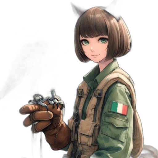 weapon, staff, jacket, face, concept art, anime, fantasy art, pixel art transparent PNG cut-out
