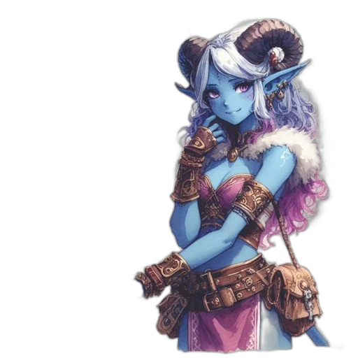 staff, fantasy art, concept art, pixel art, comic book art, blue, blue-skinned, horned transparent PNG cut-out