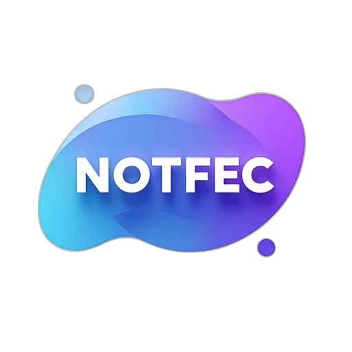 image, features, stylized, logo, text, notfec, modern, font transparent PNG cut-out