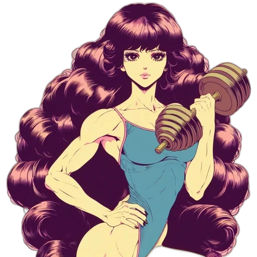 hair, dress, anime, cartoon, vaporwave, pixel art, pastel, animated transparent PNG cut-out