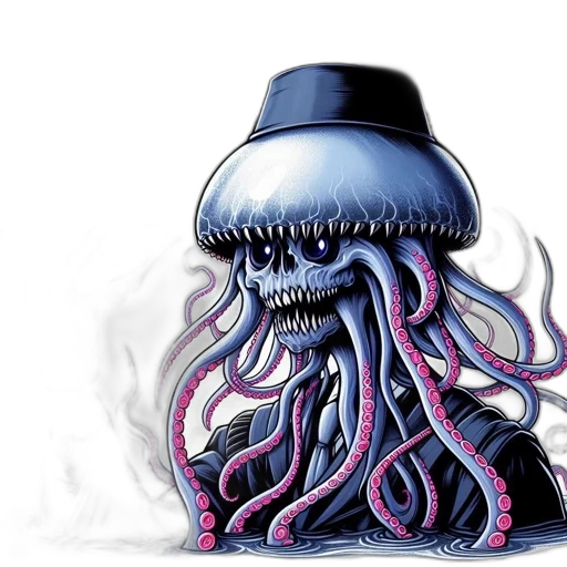 hat, creature, hair, crown, concept art, comic book art, watercolor, fantasy art transparent PNG cut-out