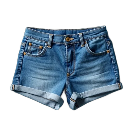 jacket, pair, blue, denim, shorts, button, zipper, fly transparent PNG cut-out