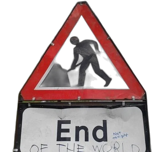 modified, road, sign, construction, worker, digging, hole, overlaid transparent PNG cut-out