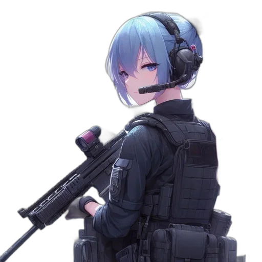 weapon, staff, robot, animal, cyberpunk, anime, concept art, pixel art transparent PNG cut-out