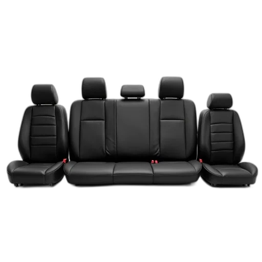 car, furniture, set, six, black, seat, covers, arranged transparent PNG cut-out