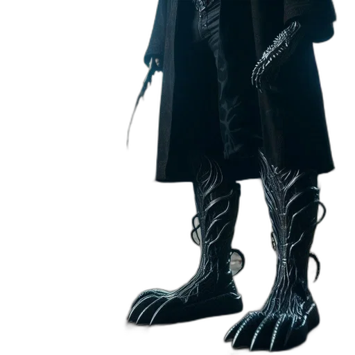 staff, creature, jacket, mask, concept art, 3d render, fantasy art, cyberpunk transparent PNG cut-out