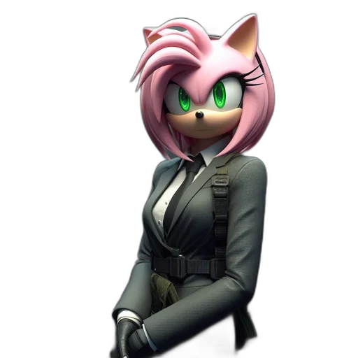 staff, jacket, animal, 3d render, concept art, pixel art, cartoon, fox-headed transparent PNG cut-out