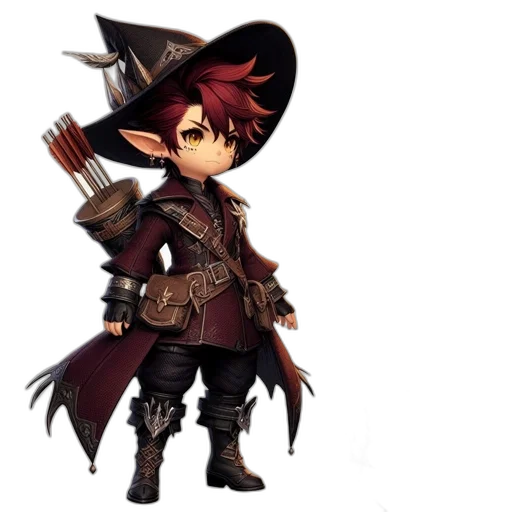 staff, weapon, hat, fantasy art, concept art, pixel art, 3d render, dark transparent PNG cut-out