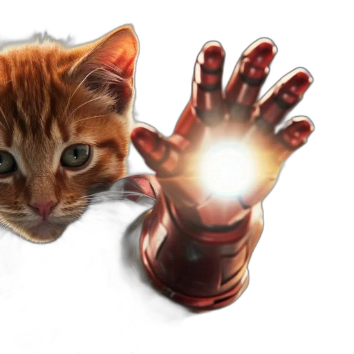 animal, weapon, comic book art, concept art, photorealistic, 3d render, cat, dressed transparent PNG cut-out