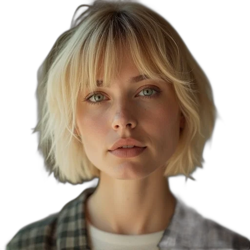 face, hair, jacket, robot transparent PNG cut-out