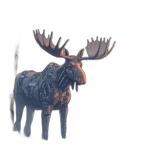 animal, crown, creature, hair, 3d render, concept art, watercolor, photorealistic transparent PNG cut-out