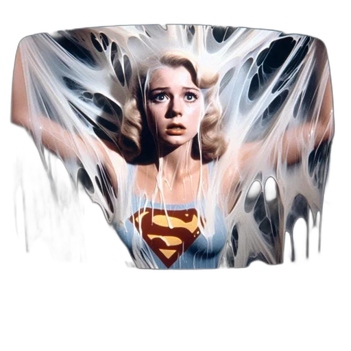 dress, comic book art, woman, featuring, symbol, possibly, referencing, superman transparent PNG cut-out