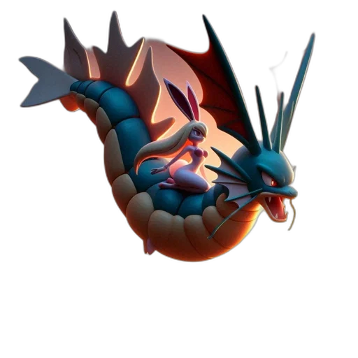 dragon, creature, animal, weapon, 3d render, concept art, pixel art, fantasy art transparent PNG cut-out