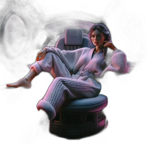 furniture, robot, car, concept art, vaporwave, cyberpunk, photorealistic, outer space transparent PNG cut-out