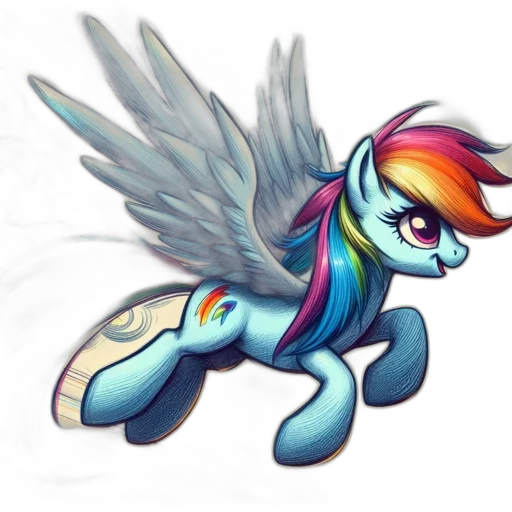 concept art, fantasy art, watercolor, 3d render, pastel, illustrated, pegasus, flies transparent PNG cut-out