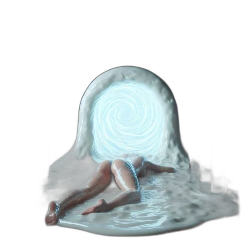 mask, hat, creature, hair, concept art, 3d render, vaporwave, photorealistic transparent PNG cut-out