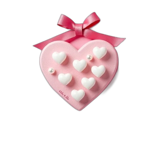jewelry, 3d render, photorealistic, pink, heart-shaped, accessory, ribbon, bow transparent PNG cut-out