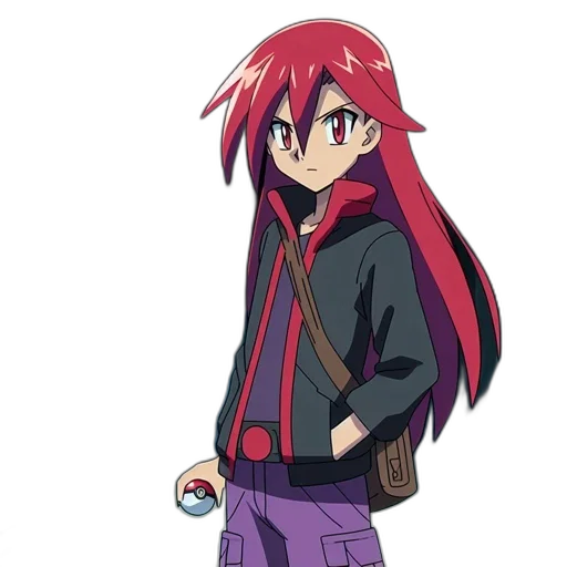 jacket, staff, animal, hair, anime, cartoon, pixel art, concept art transparent PNG cut-out