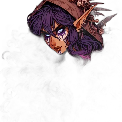 face, staff, fantasy art, concept art, comic book art, watercolor, dark, earth tones transparent PNG cut-out