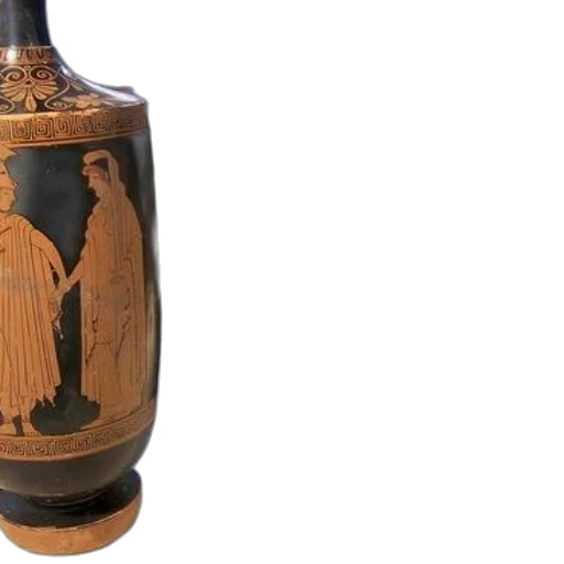 bottle, three, ancient, greek, vases, black, orange, designs transparent PNG cut-out