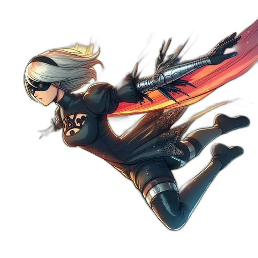 weapon, sword, staff, jacket, concept art, comic book art, fantasy art, anime transparent PNG cut-out