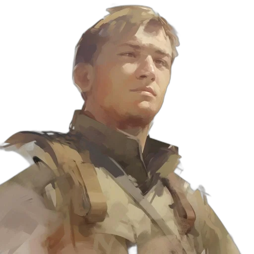 face, jacket, staff, weapon, concept art, photorealistic, oil painting, watercolor transparent PNG cut-out