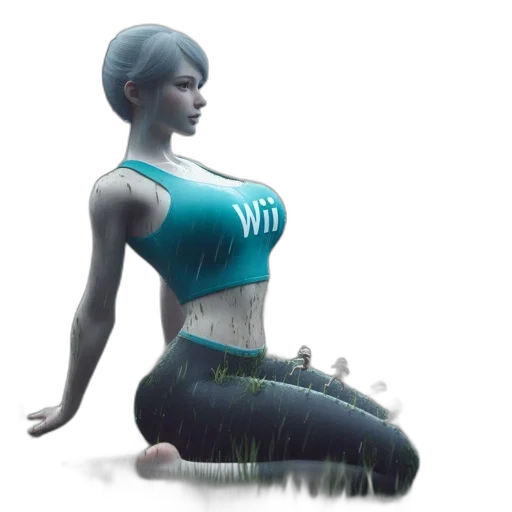 robot, concept art, 3d render, fantasy art, cyberpunk, green, blue, animated transparent PNG cut-out