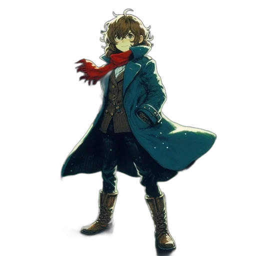 jacket, staff, mask, weapon, concept art, pixel art, watercolor, fantasy art transparent PNG cut-out