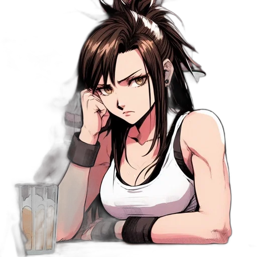 weapon, staff, anime, cyberpunk, pixel art, concept art, adult, female transparent PNG cut-out