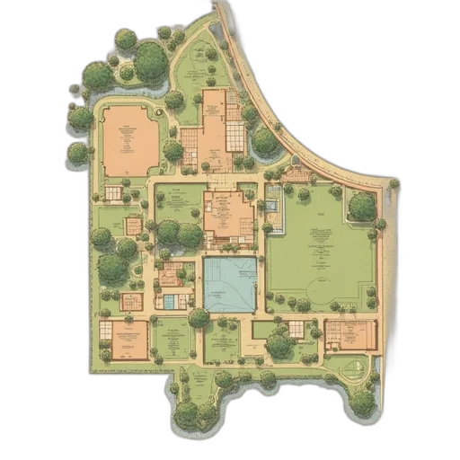 building, 3d render, concept art, map transparent PNG cut-out