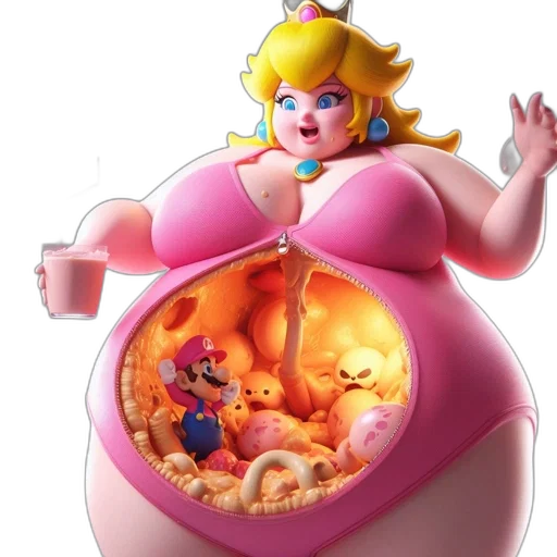 food, concept art, 3d render, animated, large, female, character, resembling transparent PNG cut-out