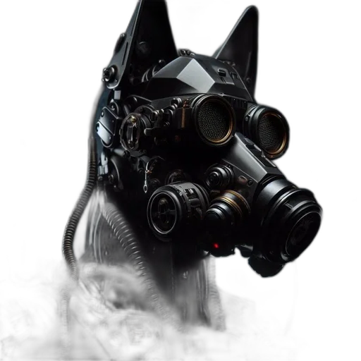 mask, animal, creature, staff, concept art, cyberpunk, photorealistic, fantasy art transparent PNG cut-out