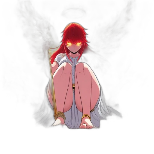 concept art, fantasy art, pixel art, anime, red, animated, female, figure transparent PNG cut-out