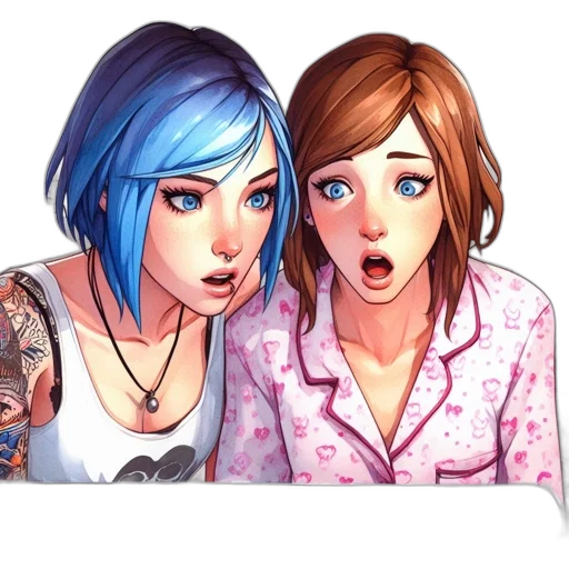 face, concept art, fantasy art, cartoon, photorealistic, blue, pastel, two transparent PNG cut-out