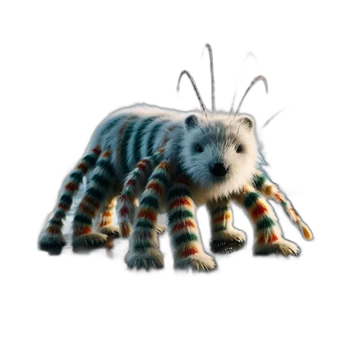 creature, animal, hair, robot, 3d render, concept art, pixel art, unique transparent PNG cut-out