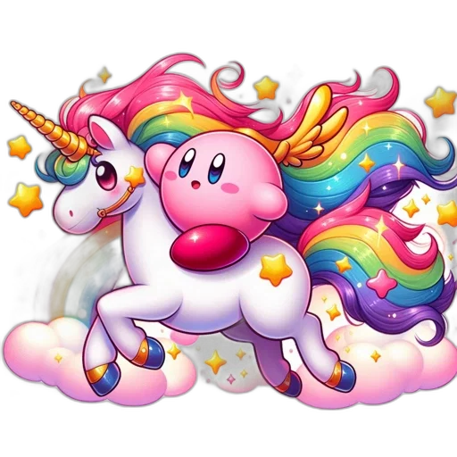 staff, animal, pixel art, fantasy art, concept art, white, unicorn, rainbow transparent PNG cut-out