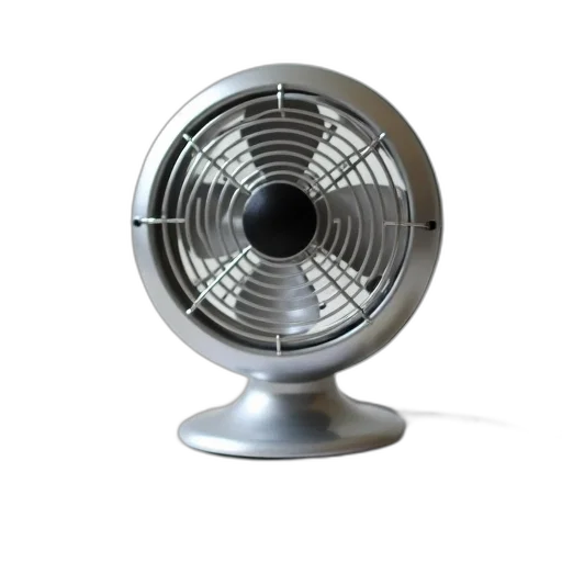 weapon, robot, 3d render, photorealistic, silver, electric, fan, black transparent PNG cut-out