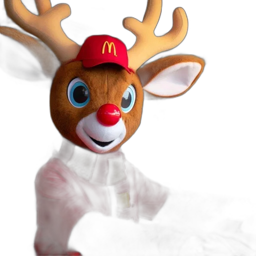 animal, staff, creature, crown, 3d render, concept art, photorealistic, reindeer transparent PNG cut-out