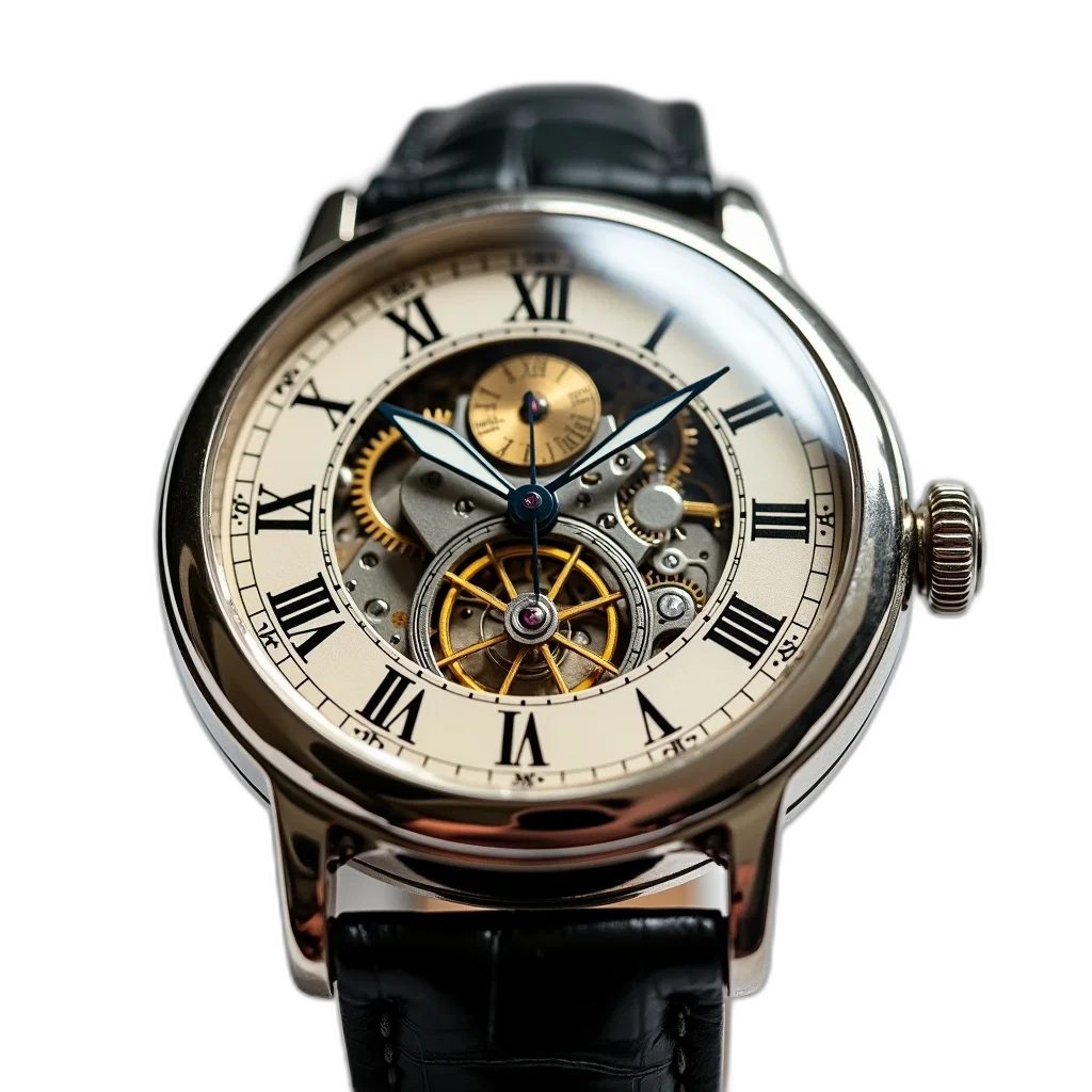 jewelry, photorealistic, 3d render, close-up, view, vintage, watch, visible transparent PNG cut-out