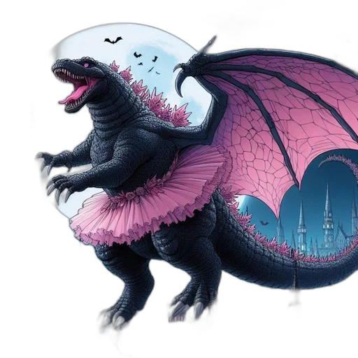 dragon, creature, animal, concept art, fantasy art, 3d render, vaporwave, imposing transparent PNG cut-out