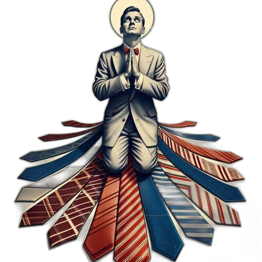 staff, concept art, image, portrays, man, suit, kneeling, hands transparent PNG cut-out