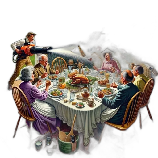 food, concept art, photorealistic, family, dines, peacefully, while, man transparent PNG cut-out
