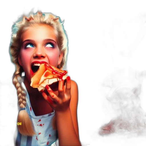 food, face, photorealistic, concept art, fantasy art, comic book art, fire, red transparent PNG cut-out